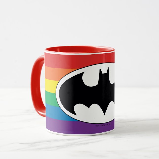 Batman Rainbow Logotyp Mugg (Framsida vänster)