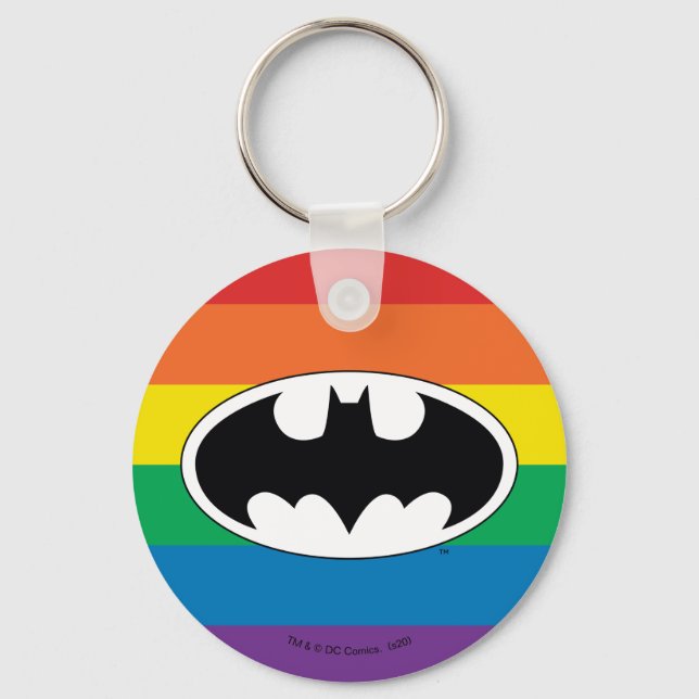 Batman Rainbow Logotyp Nyckelring (Framsida)