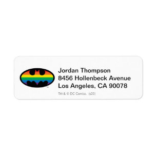 Batman Rainbow Logotyp Returadress Etikett