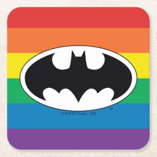 Batman Rainbow Logotyp Underlägg Papper Kvadrat