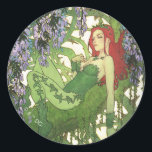 Batman Rebirth Poison Ivy Cover Illustration Runt Klistermärke<br><div class="desc">Poison Ivy lounges in her garden of thorny vines and wisteria. Relax with a Poison Ivy fleece blanket,  journal in your custom Poison Ivy notebook,  or grab on many other personalized Zazzle products perfect for gifting or treating yourself!</div>