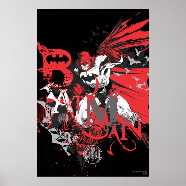 Batman Red and Black Collage Poster (Framsidan)