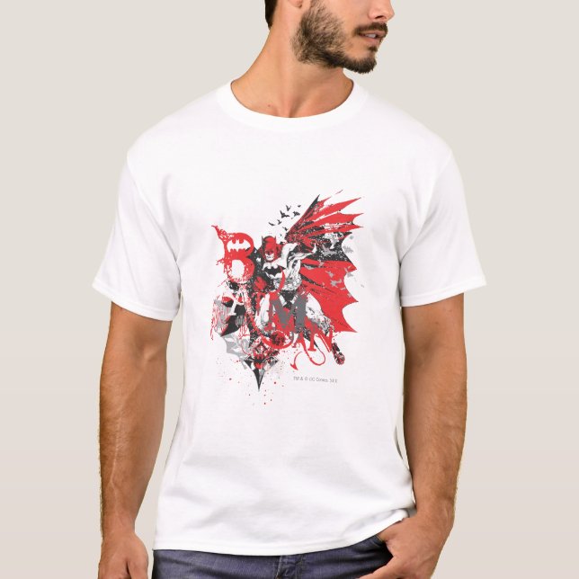 Batman Red and Black Collage Tee Shirt (Framsida)