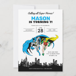 Batman & Robin - Gotham City Birthday Inbjudningar