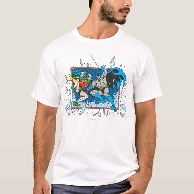 Batman & Robin Shatter Window Tee Shirt (Framsida)