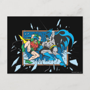 Batman & Robin Shatter Window Vykort