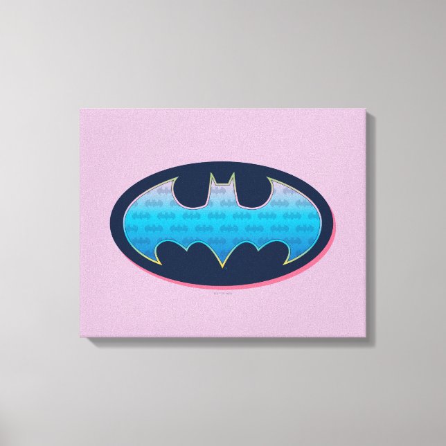 Batman | Rosa och blå symbol Canvastryck (Framsida)