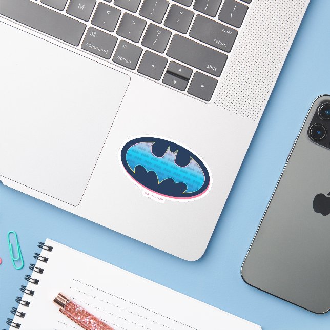 Batman | Rosa och blå symbol Klistermärken (Laptop med iPhone)