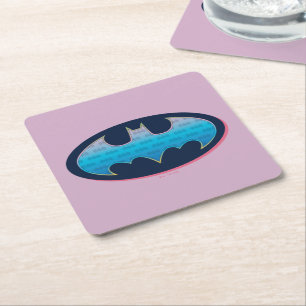 Batman Rosa och blå symbol Underlägg Papper Kvadrat