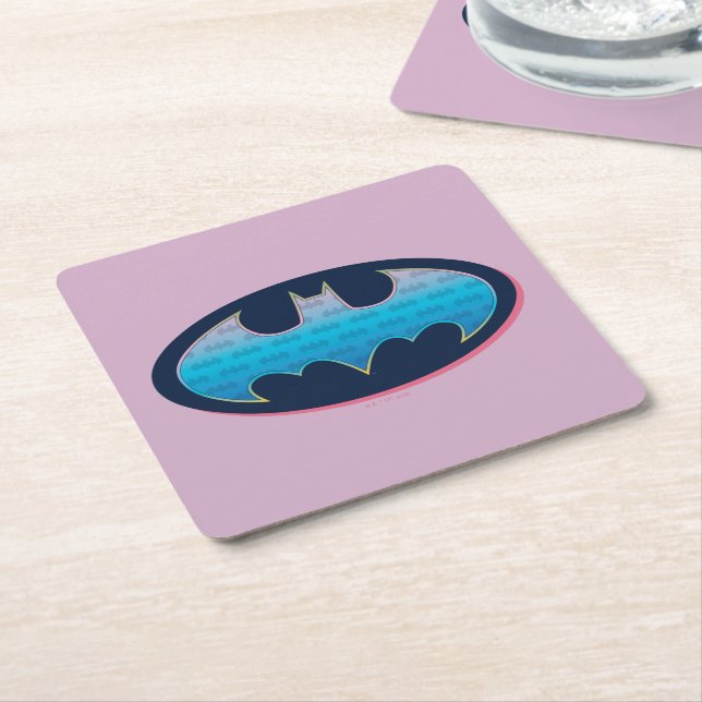 Batman | Rosa och blå symbol Underlägg Papper Kvadrat (Vinklad)