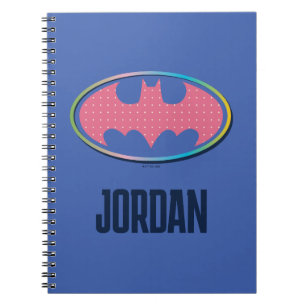 Batman   Rosa Polka Dot Logotyp Anteckningsbok