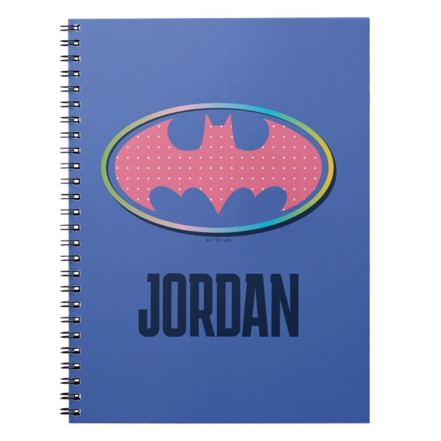 Batman | Rosa Polka Dot Logotyp Anteckningsbok (Framsidan)