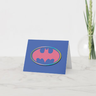 Batman   Rosa Polka Dot Logotyp Anteckningskort