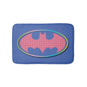 Batman   Rosa Polka Dot Logotyp Badrumsmatta