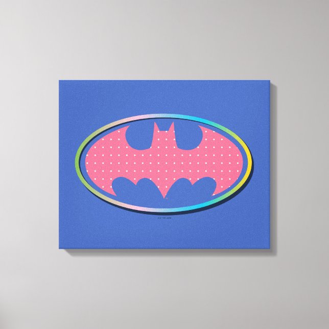 Batman | Rosa Polka Dot Logotyp Canvastryck (Framsida)