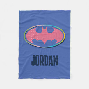 Batman   Rosa Polka Dot Logotyp Fleecefilt