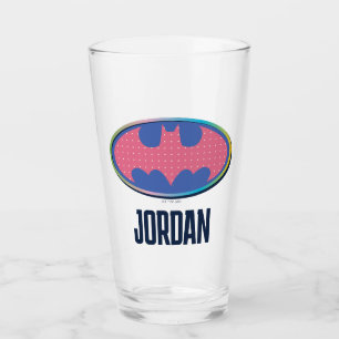Batman Rosa Polka Dot Logotyp Glaskopp