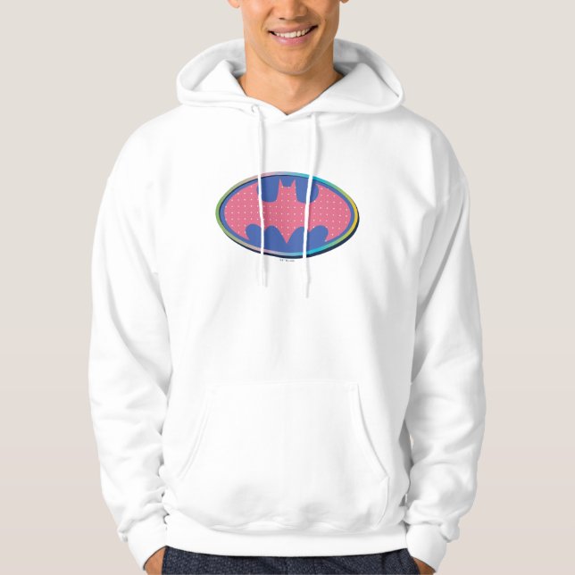 Batman | Rosa Polka Dot Logotyp Hoodie (Framsida)