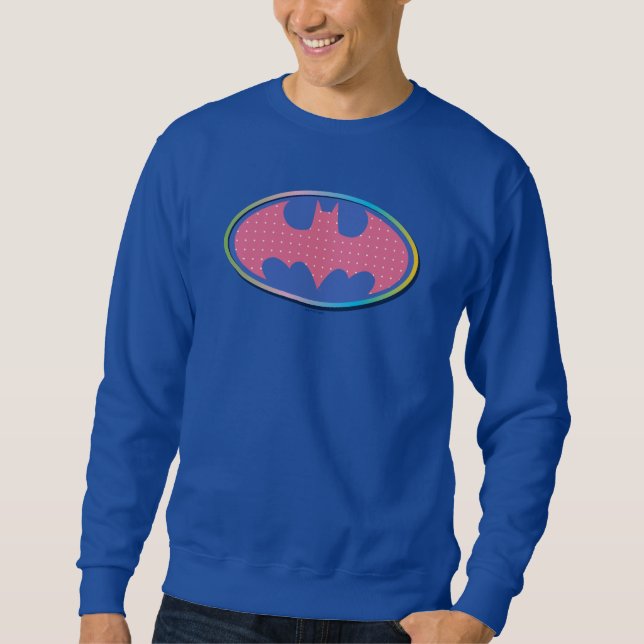 Batman | Rosa Polka Dot Logotyp Lång Ärmad Tröja (Framsida)