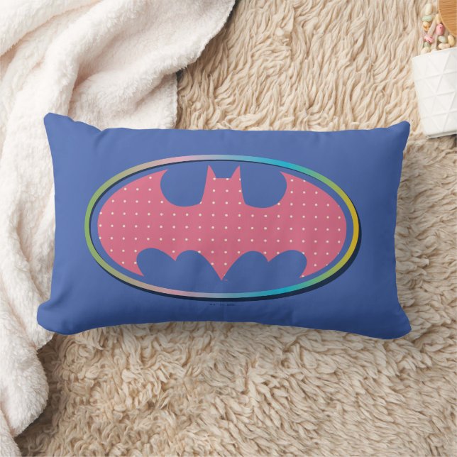 Batman | Rosa Polka Dot Logotyp Lumbarkudde (Filt)