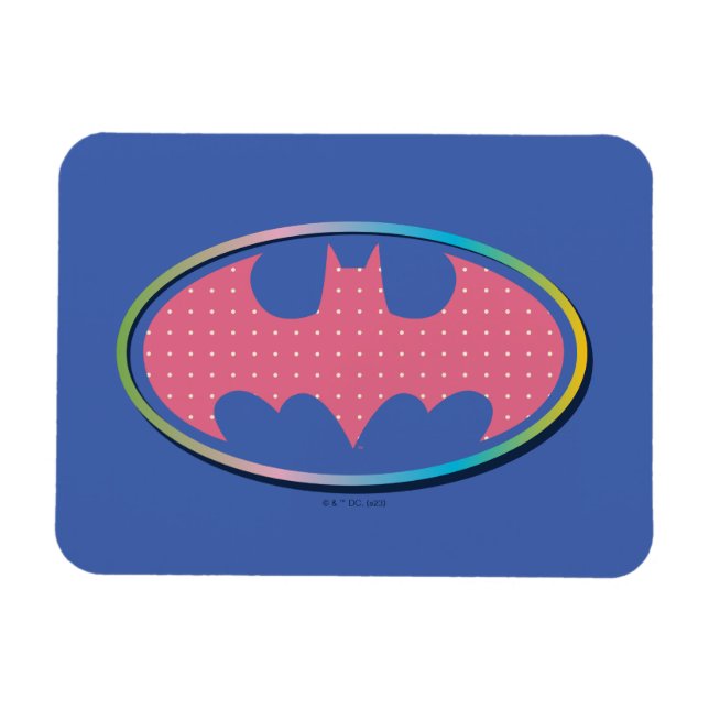 Batman | Rosa Polka Dot Logotyp Magnet (Horisontell)