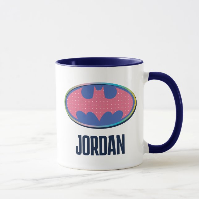 Batman | Rosa Polka Dot Logotyp Mugg (Höger)