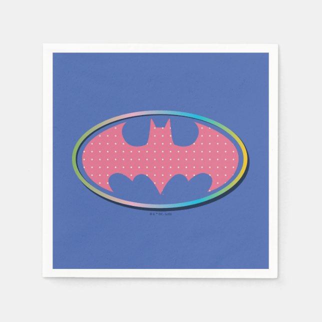 Batman | Rosa Polka Dot Logotyp Pappersservett (Framsidan)