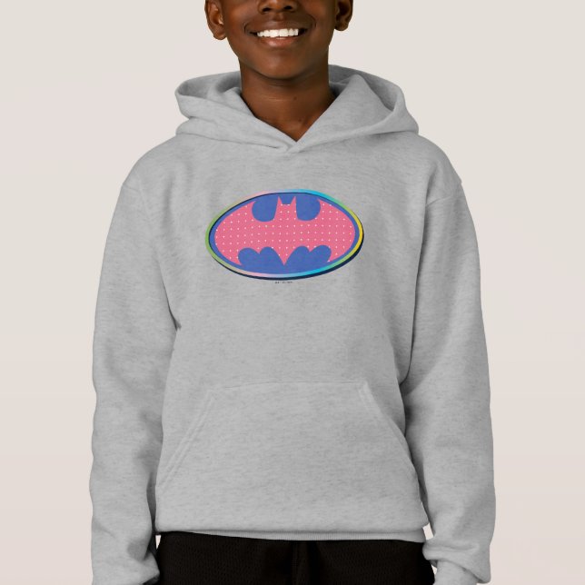 Batman | Rosa Polka Dot Logotyp T Shirt (Framsida)