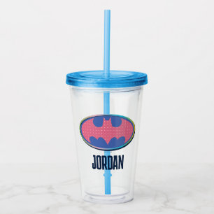 Batman Rosa Polka Dot Logotyp Take Away Mugg