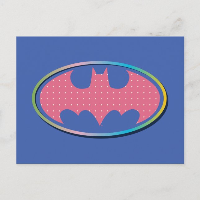 Batman | Rosa Polka Dot Logotyp Vykort (Framsida)