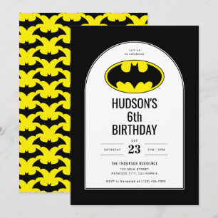 Batman Shield Barns födelsedag Inbjudningar