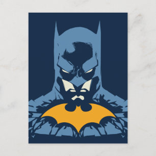 Batman splittrade bust med vykort för Guld Logotyp