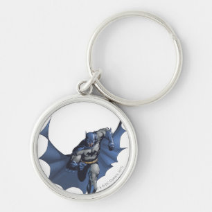 Batman springa med flyg rund silverfärgad nyckelring