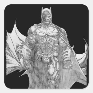 Batman Ständiga Teckning Fyrkantigt Klistermärke