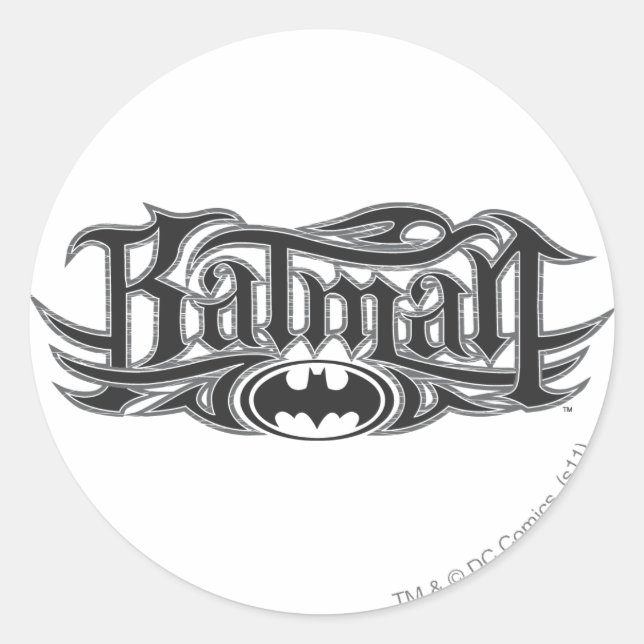 Batman | Stiliserad Logotyp Runt Klistermärke (Framsida)