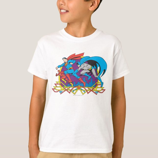 Batman + Superman + Flash T Shirt (Framsida)