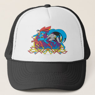 Batman + Superman + Flash Truckerkeps
