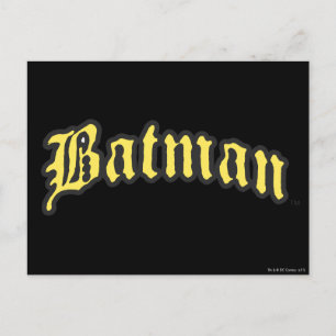 Batman Svart konturkontur för Gult logotyp Vykort