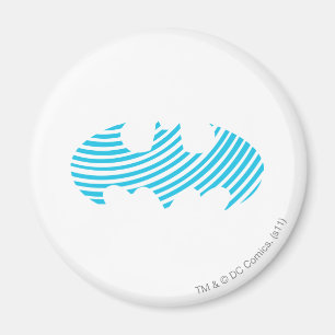 Batman Symbol Blåstrimlad Logotyp Magnet