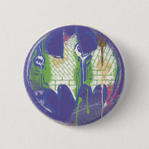 Batman Symbol Circle Lila Logotyp Knapp