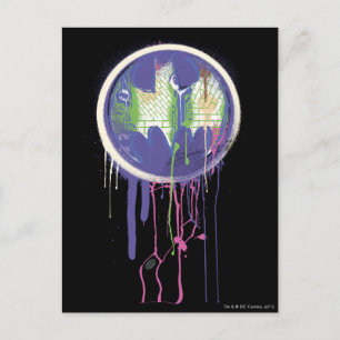 Batman Symbol Circle Lila Logotyp Vykort