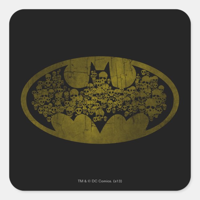 Batman Symbol | DÖSKALLAR i FLADDERMUS LOGOTYP Fyrkantigt Klistermärke (Framsida)