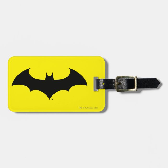 Batman Symbol | Enkel Fladdermus Silhouette-Logoty Bagagebricka (Horisontell Framsida)