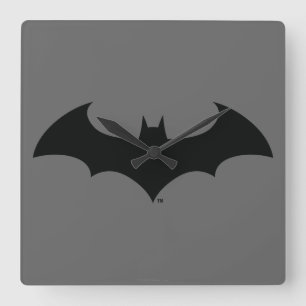 Batman Symbol Enkel Fladdermus Silhouette-Logoty Fyrkantig Klocka
