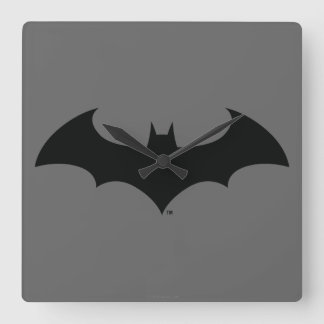 Batman Symbol | Enkel Fladdermus Silhouette-Logoty Fyrkantig Klocka
