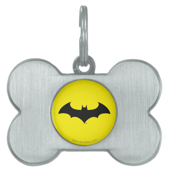 Batman Symbol | Enkel Fladdermus Silhouette-Logoty ID-bricka Husdjur (Framsidan)