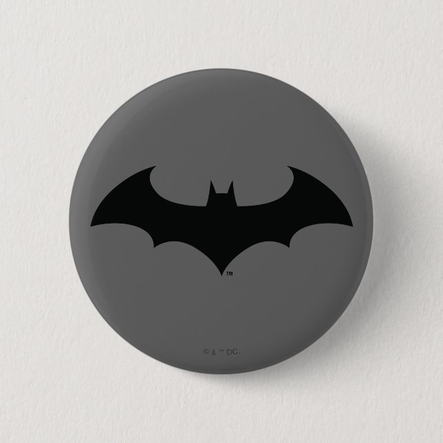 Batman Symbol | Enkel Fladdermus Silhouette-Logoty Knapp (Framsida)
