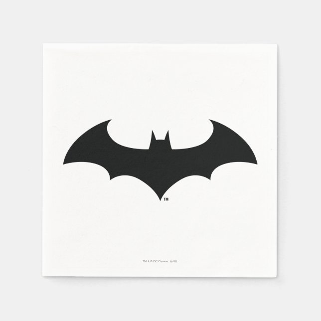 Batman Symbol | Enkel Fladdermus Silhouette-Logoty Pappersservett (Framsidan)