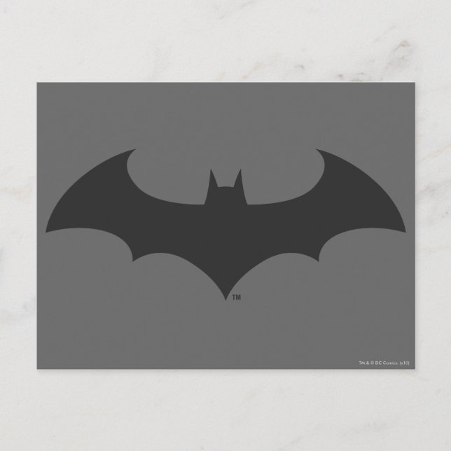 Batman Symbol | Enkel Fladdermus Silhouette-Logoty Vykort (Framsida)