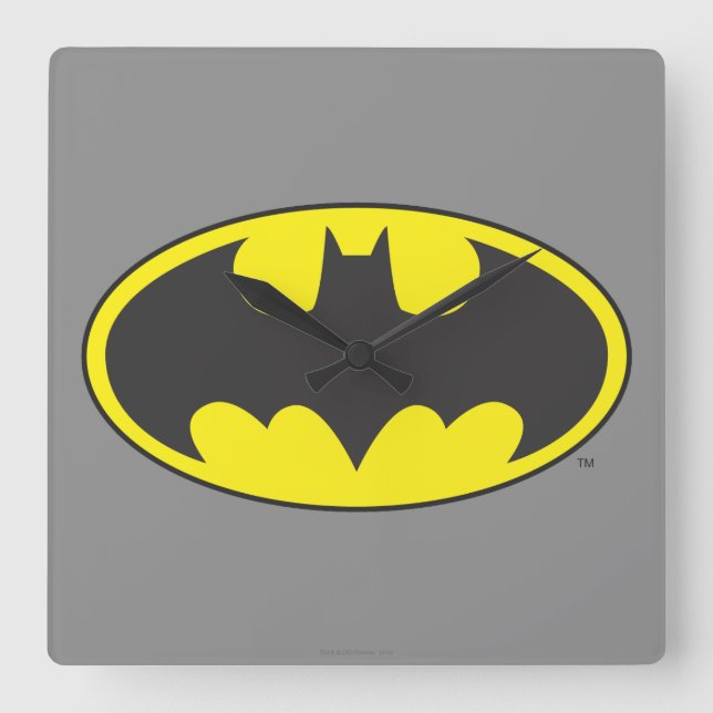 Batman Symbol | Fladdermus Oval Logotyp Fyrkantig Klocka (Framsida)